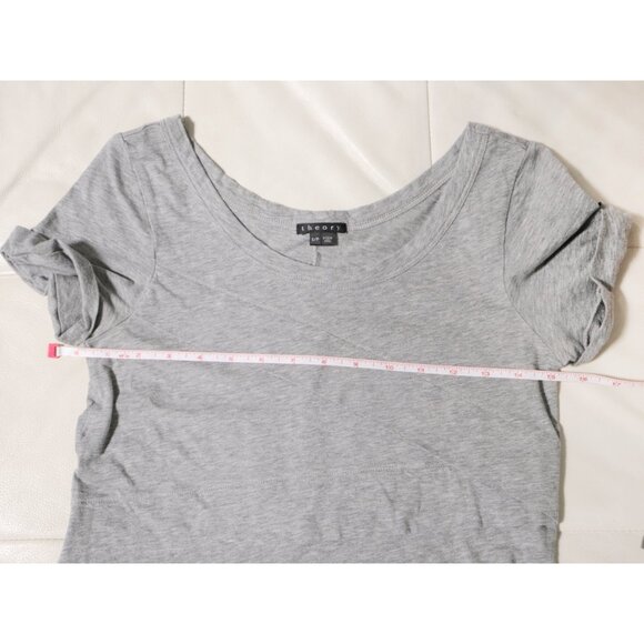 Heather Grey Patchwork Texture Tee 🌪️ THEORY - Picture 3 of 4